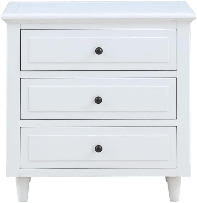 3-Drawer Nightstand Storage Wood Cabinet