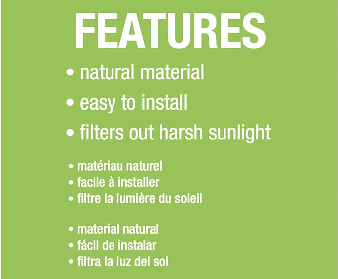 Copy of Radiance - Outdoor Roller Shades for Porch or Patio Privacy Screen, Roll-up Bamboo Blinds for Windows, Natural, 48" W x 72" L