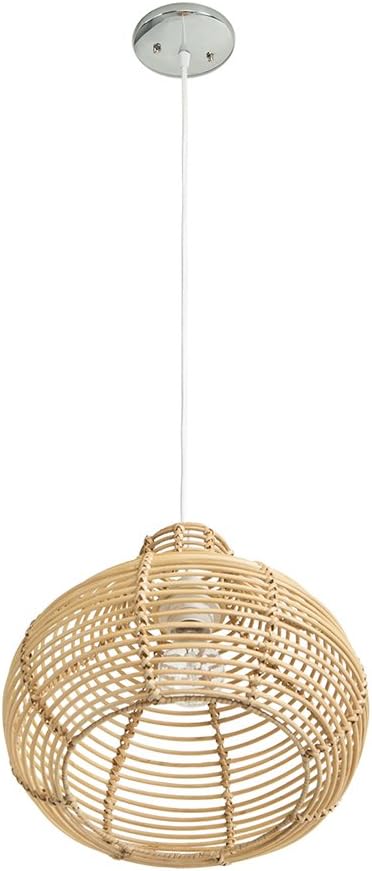 Palau Continuous Weave Wicker Horizon Pendant Lamp - Natural Brown