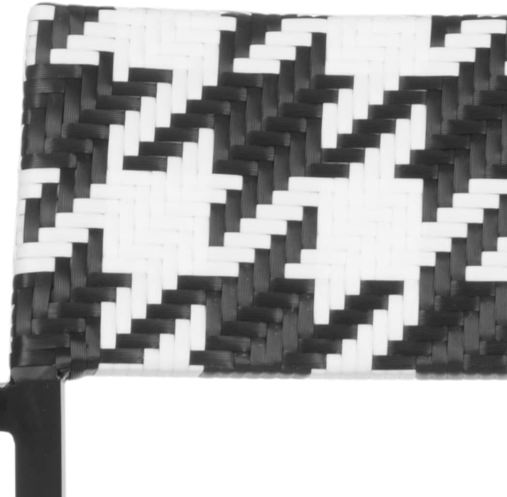 Safavieh Outdoor Collection Halden White and Black Arm Chair (Set of 2)