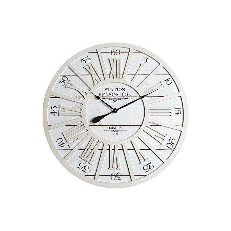 Kensington Station II Wall Clock-Distressed White