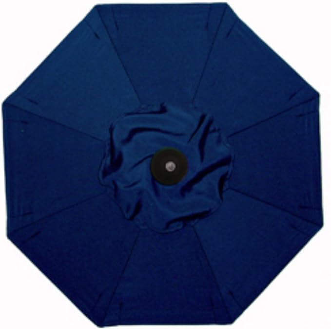 Deluxe Auto Tilt 7.5' Round Umbrella with White Pole - Navy