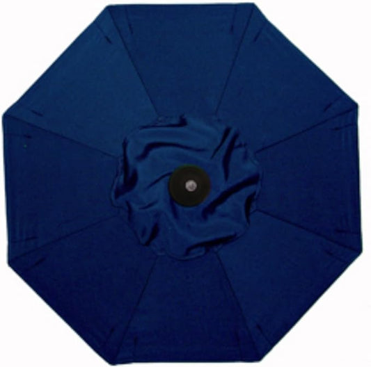 Deluxe Auto Tilt 7.5' Round Umbrella with White Pole - Navy