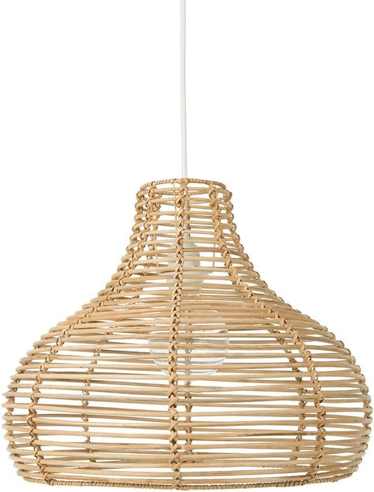 Palau Continuous Weave Wicker Dome Pendant Lamp - Natural Brown