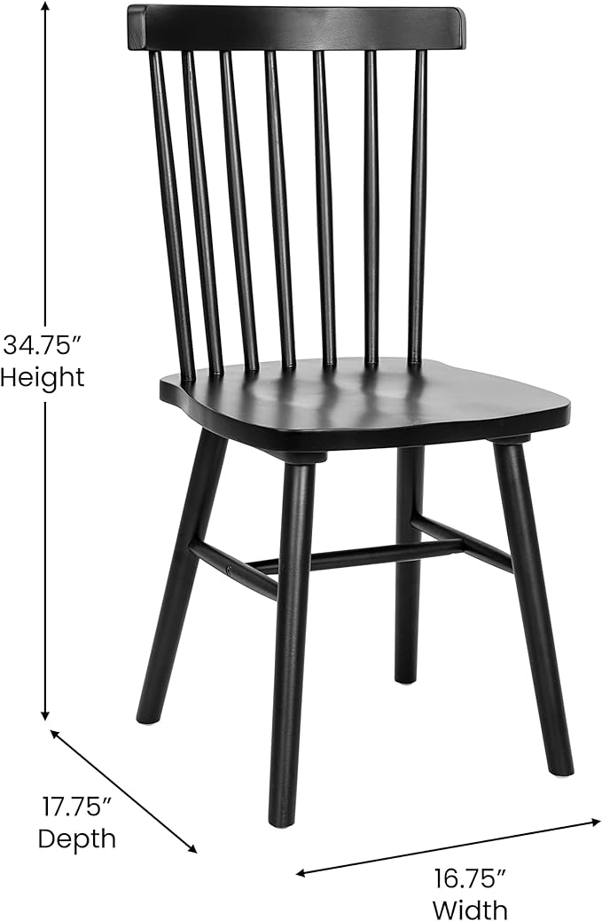 Ingrid Windsor Dining Chairs - Set of 2, Black