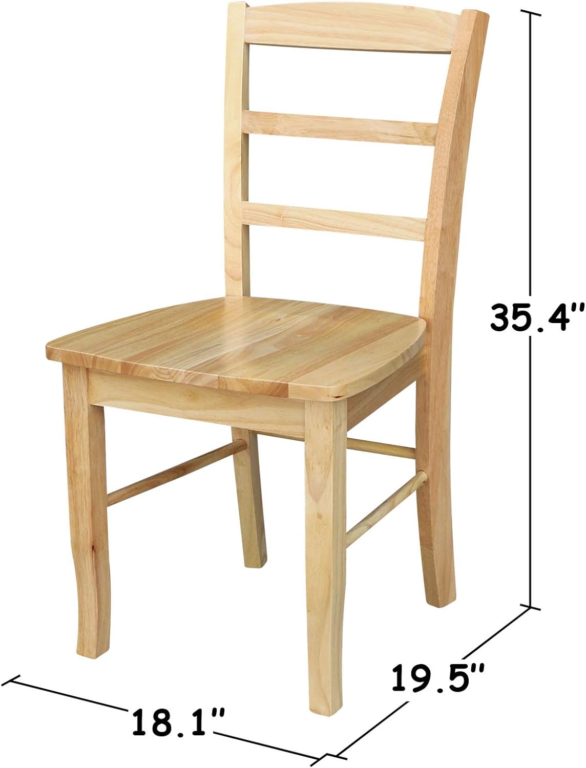 Pair of Madrid Ladder Back Chairs, Natural