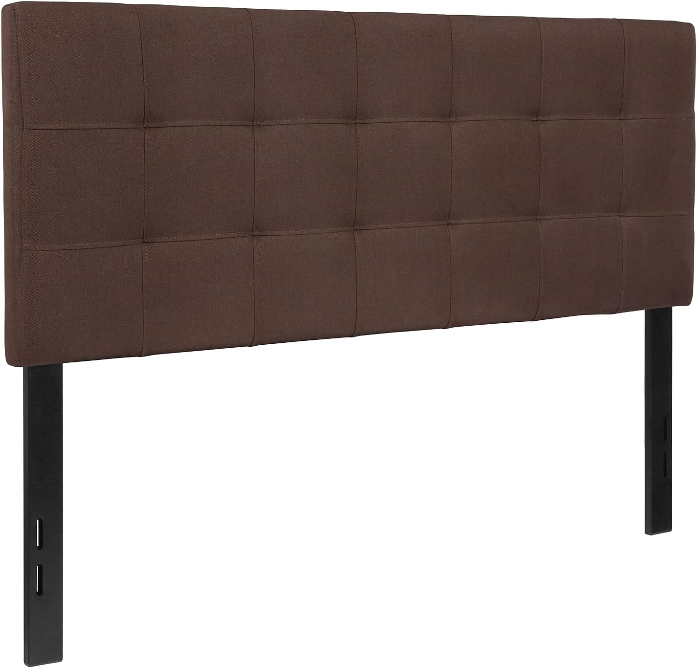 Bedford Tufted Upholstered Full Size Headboard in Dark Brown Fabric