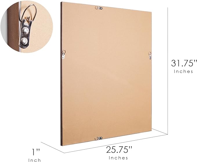 Antique Gold Framed Classic Rectangular Beveled Edge Decorative Vanity Wall Mirror- 26 x 32 - Antique Gold
