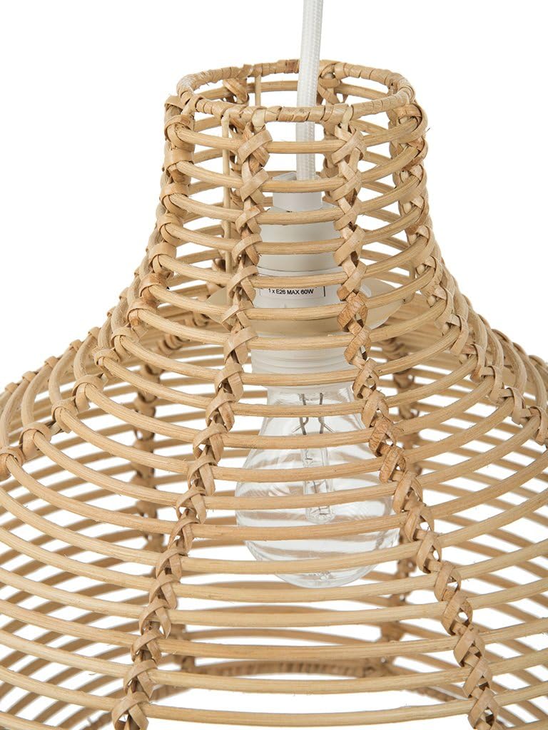 Palau Continuous Weave Wicker Horizon Pendant Lamp - Natural Brown