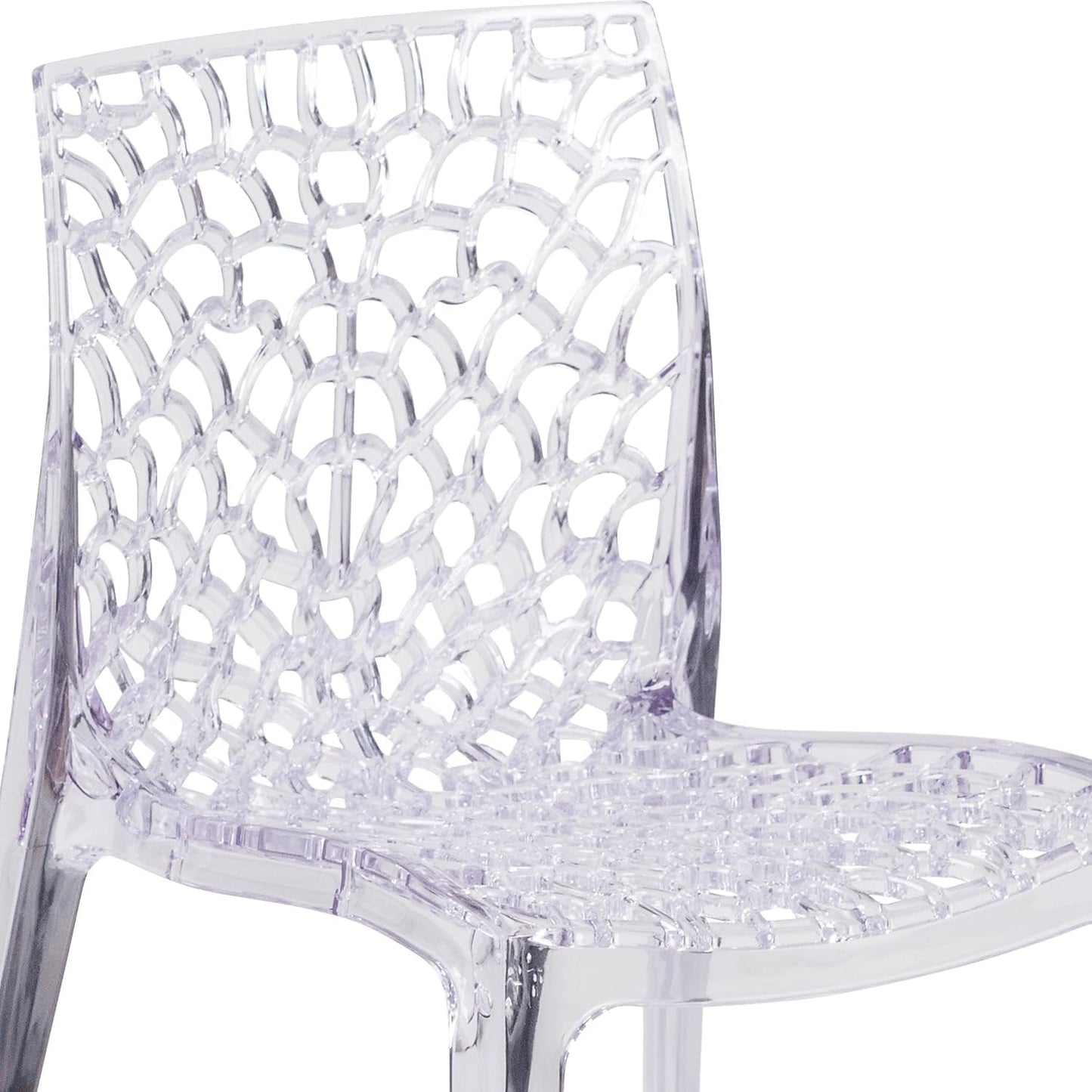 Vision Series Transparent Stacking Side Chair, (set of 4)