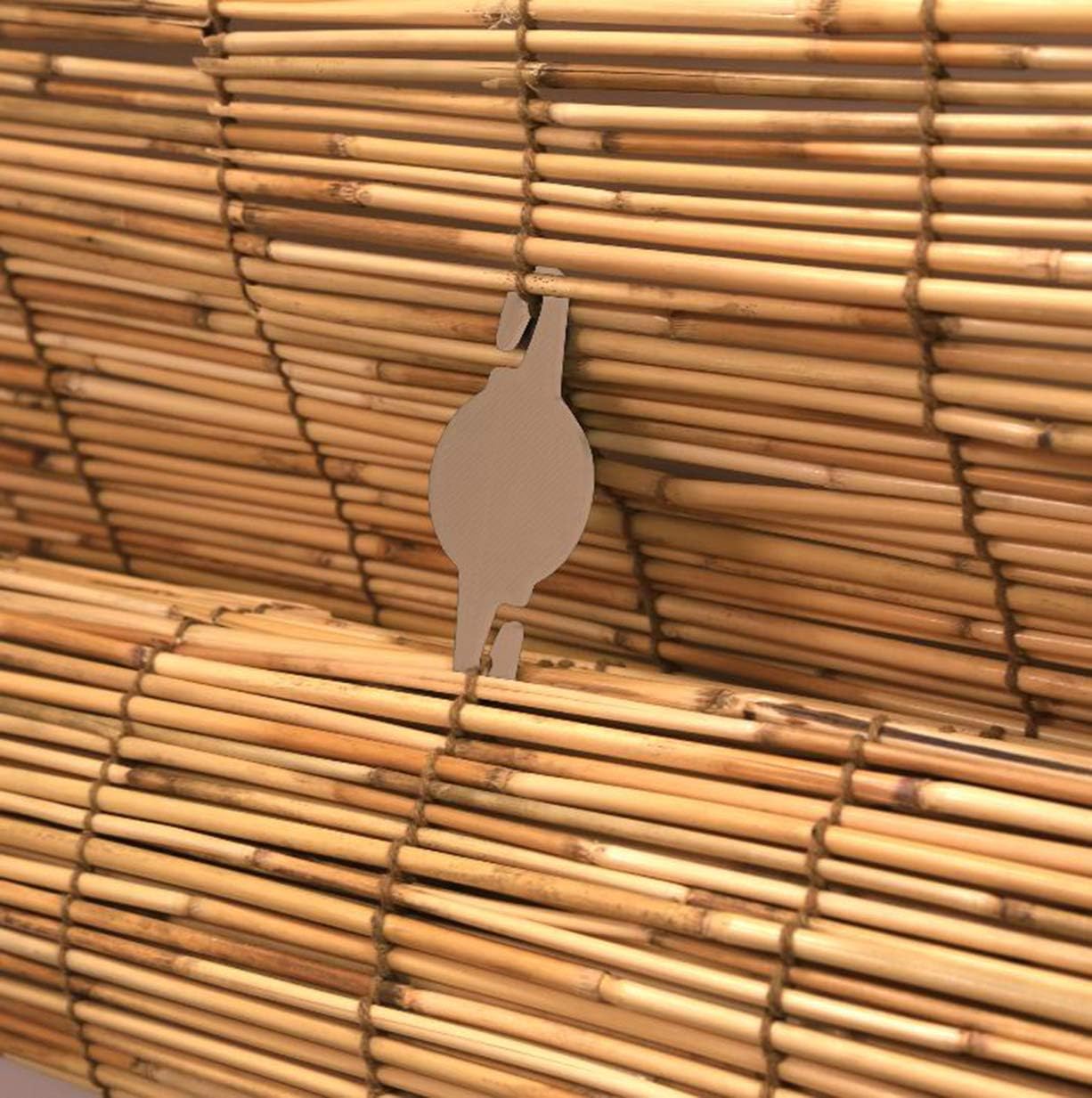 Radiance - Outdoor Roller Shades for Porch or Patio Privacy Screen, Roll-up Bamboo Blinds for Windows, Natural, 60" W x 72" L