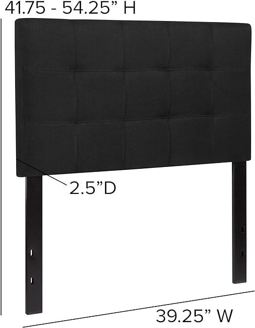Bedford Tufted Upholstered Headboard - Twin, Black