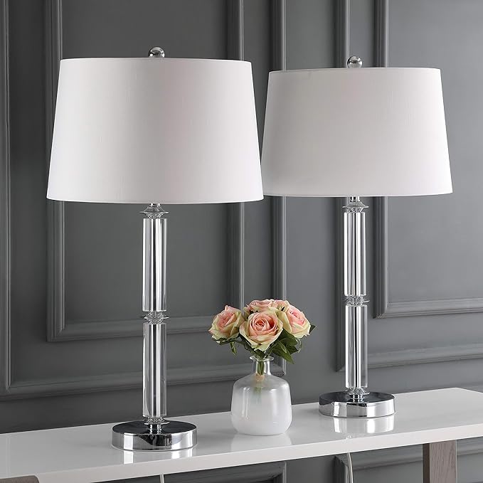 Safavieh Vendome Modern Clear Glass 29-inch Bedroom Living Room Home Office Desk Nightstand Table Lamp
