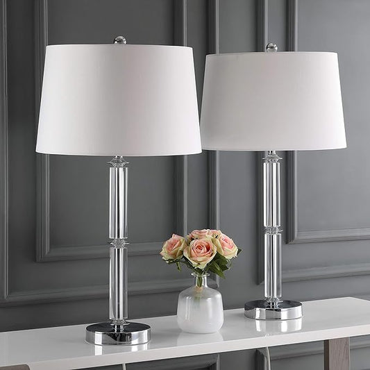 Safavieh Vendome Modern Clear Glass 29-inch Bedroom Living Room Home Office Desk Nightstand Table Lamp