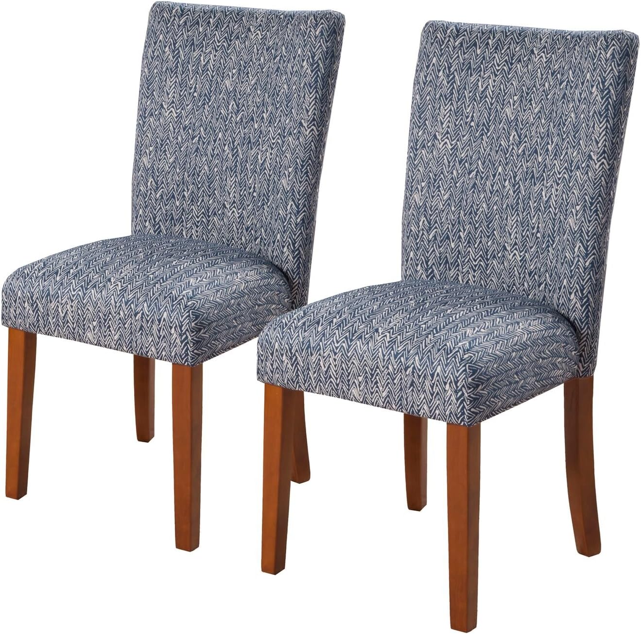 HomePop Parsons Classic Upholstered Accent Dining Chair, Set of 2, Navy