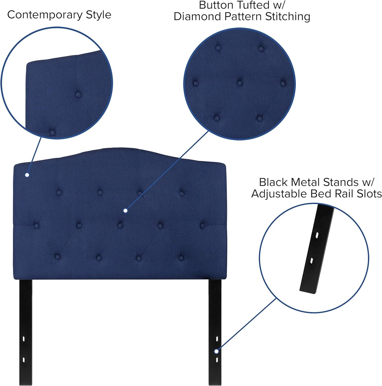 Cambridge Tufted Upholstered Headboard - Twin, Navy
