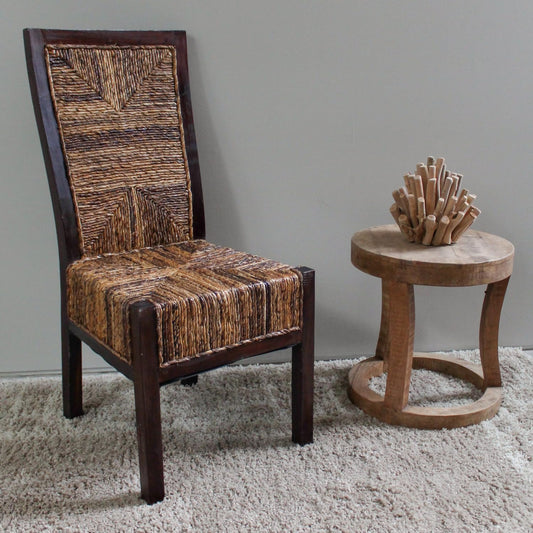 Dallas Woven Abaca\Mahogany Dining chair, (set of 4)