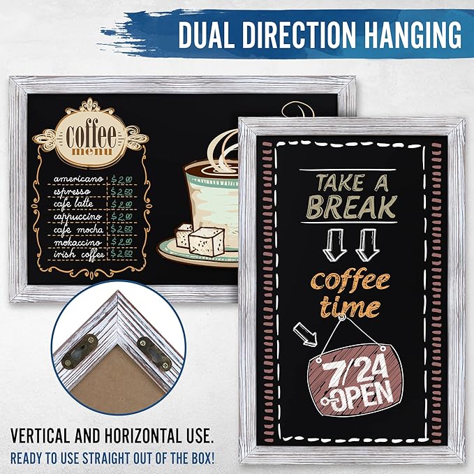 HBCY 36" x 24" Rustic Chalkboard- Whitewash