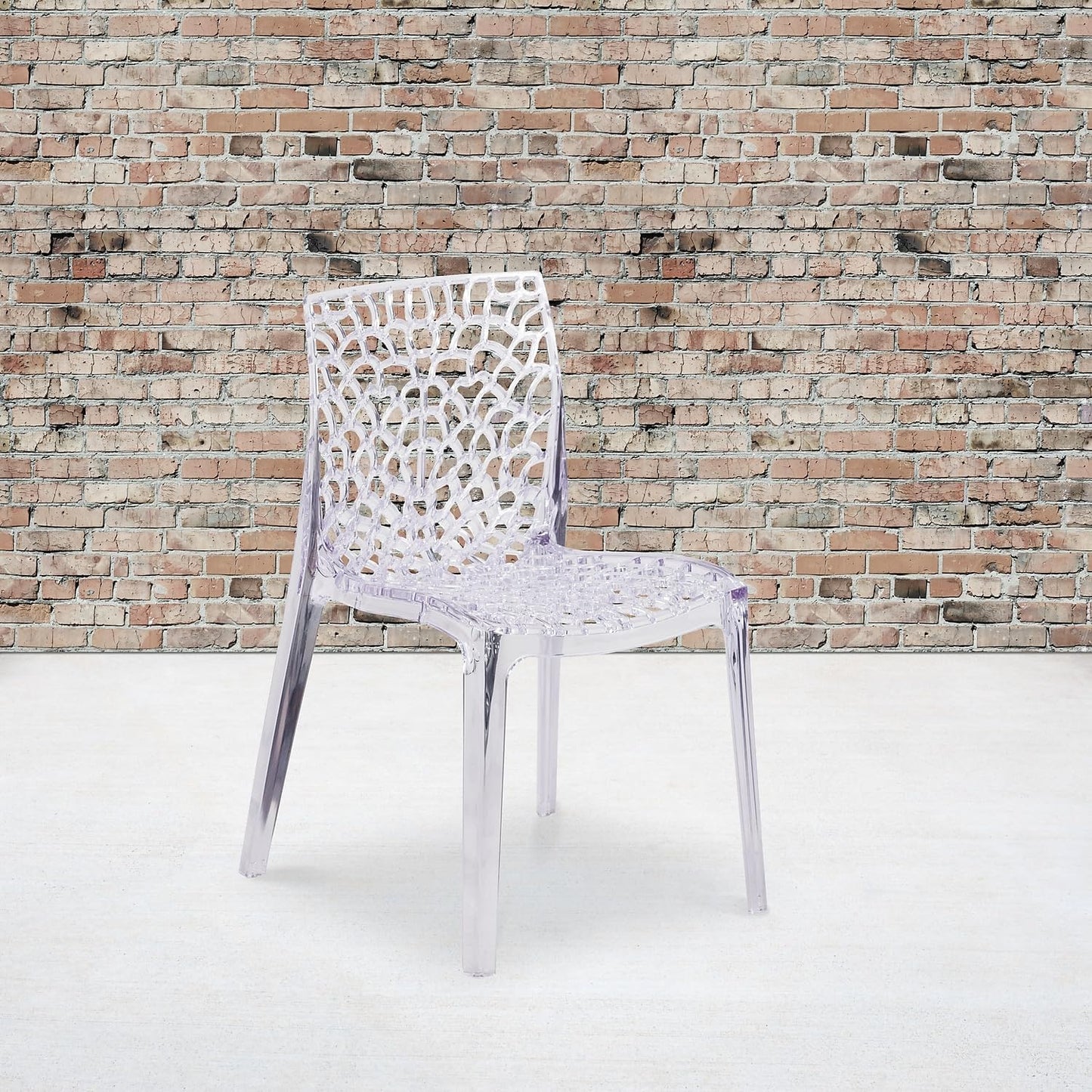 Vision Series Transparent Stacking Side Chair, (set of 4)