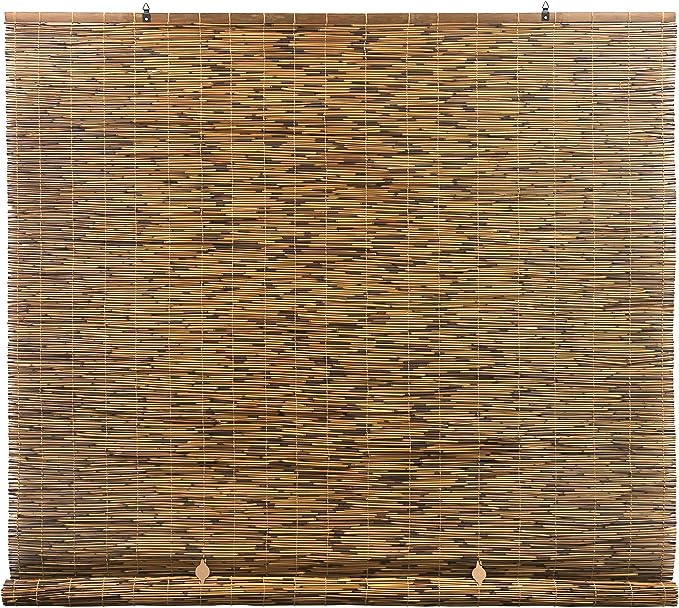 Copy of Radiance - Outdoor Roller Shades for Porch or Patio Privacy Screen, Roll-up Bamboo Blinds for Windows, Natural, 48" W x 72" L