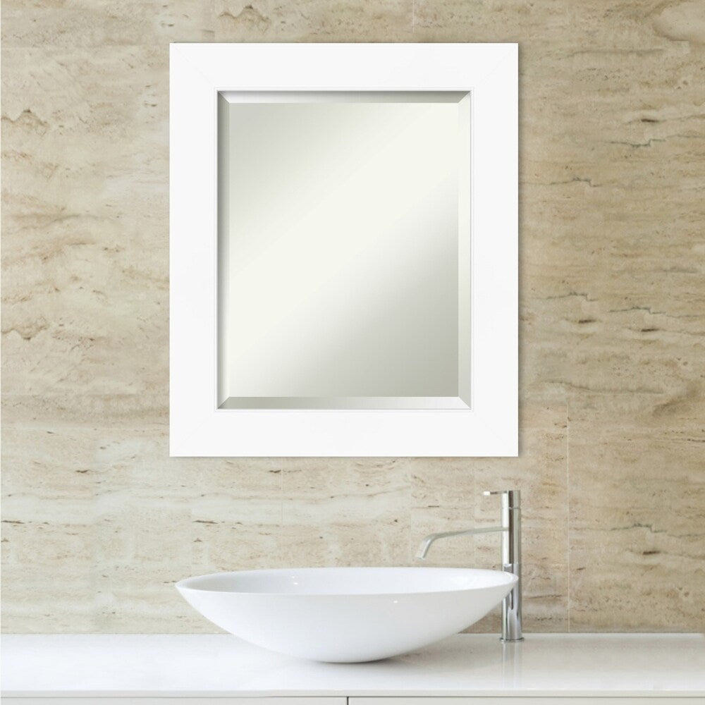 Narrow Beveled Wall Mirror - White 23.3 X 23.3"
