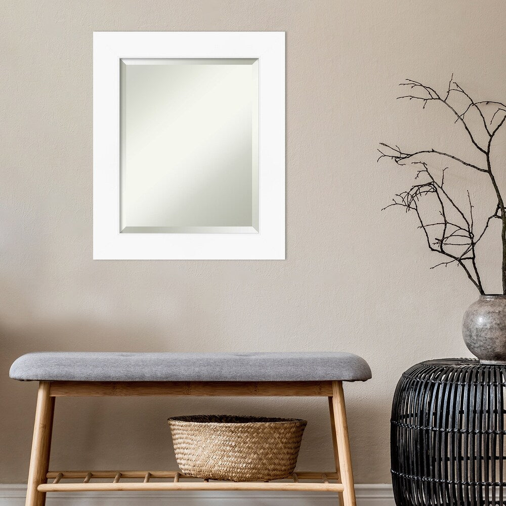 Narrow Beveled Wall Mirror - White 23.3 X 23.3"