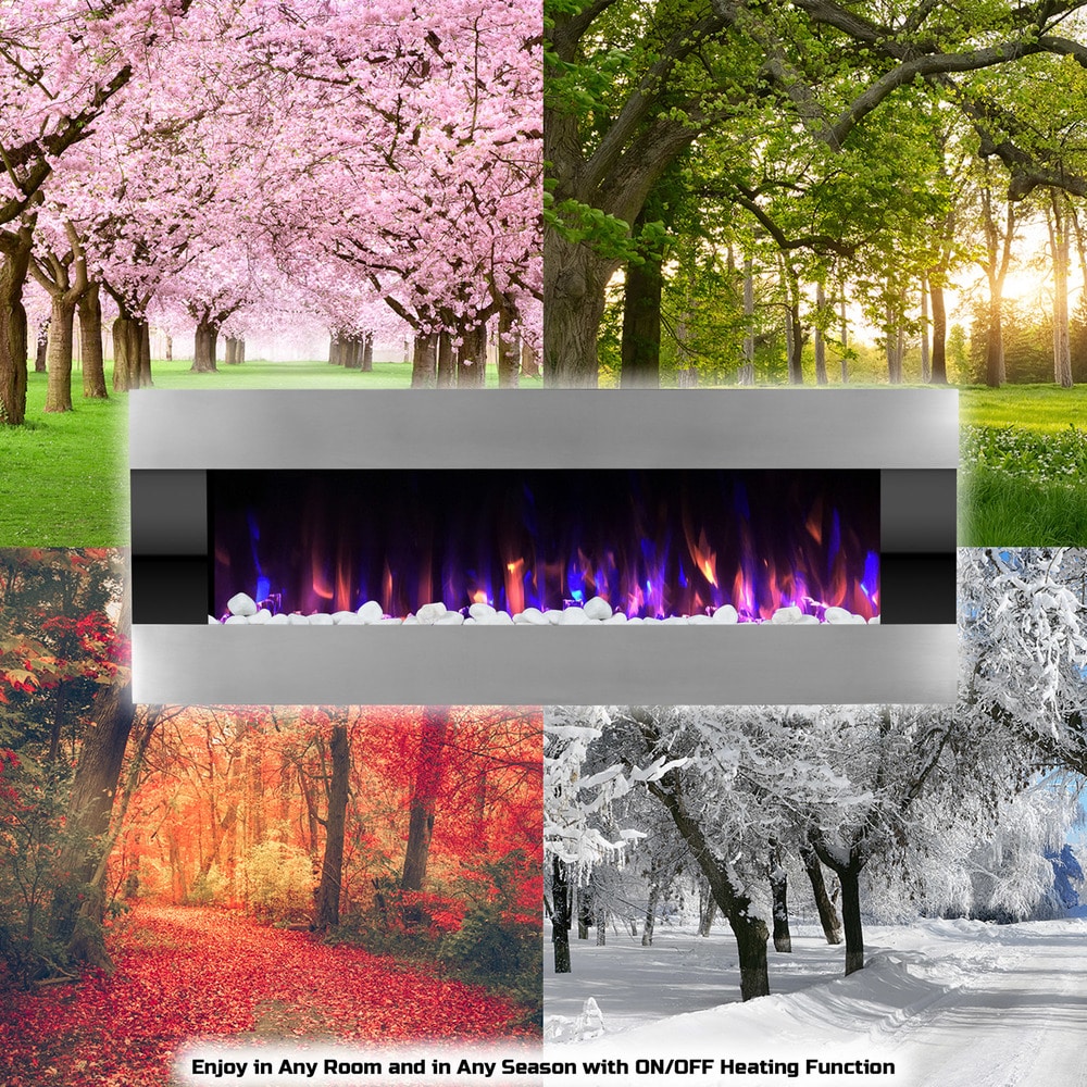 Wall Mounted LED Fire and Ice Flame Electric Fireplace