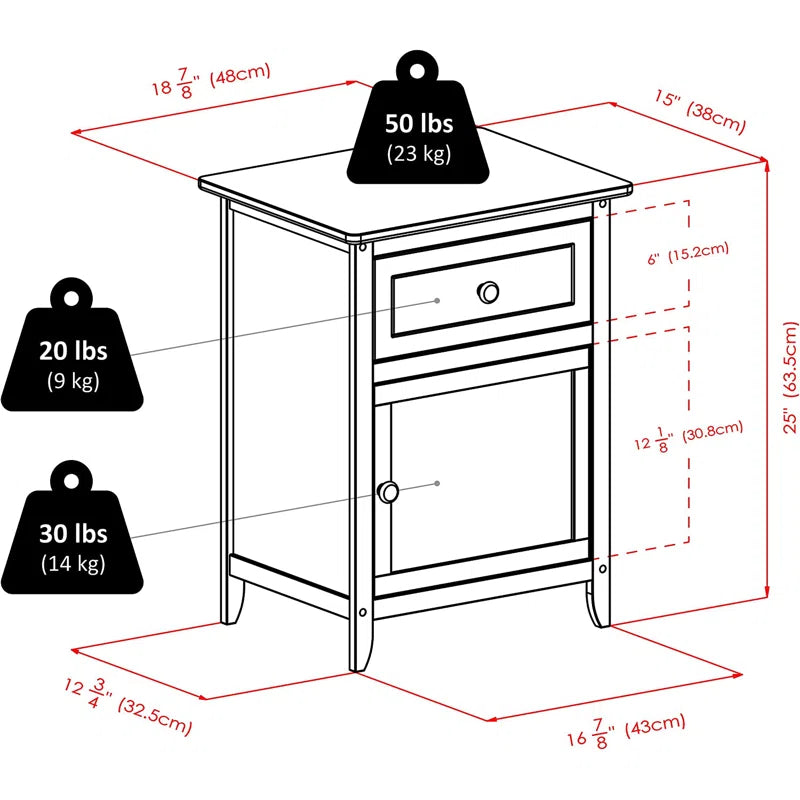 End Table with Storage, Walnut