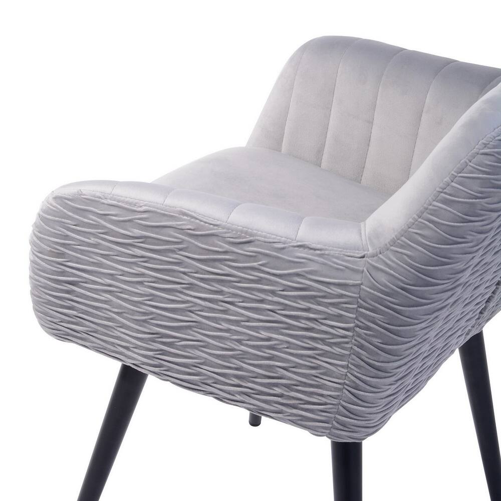 Velvet Upholstered Dining Chair - Gray