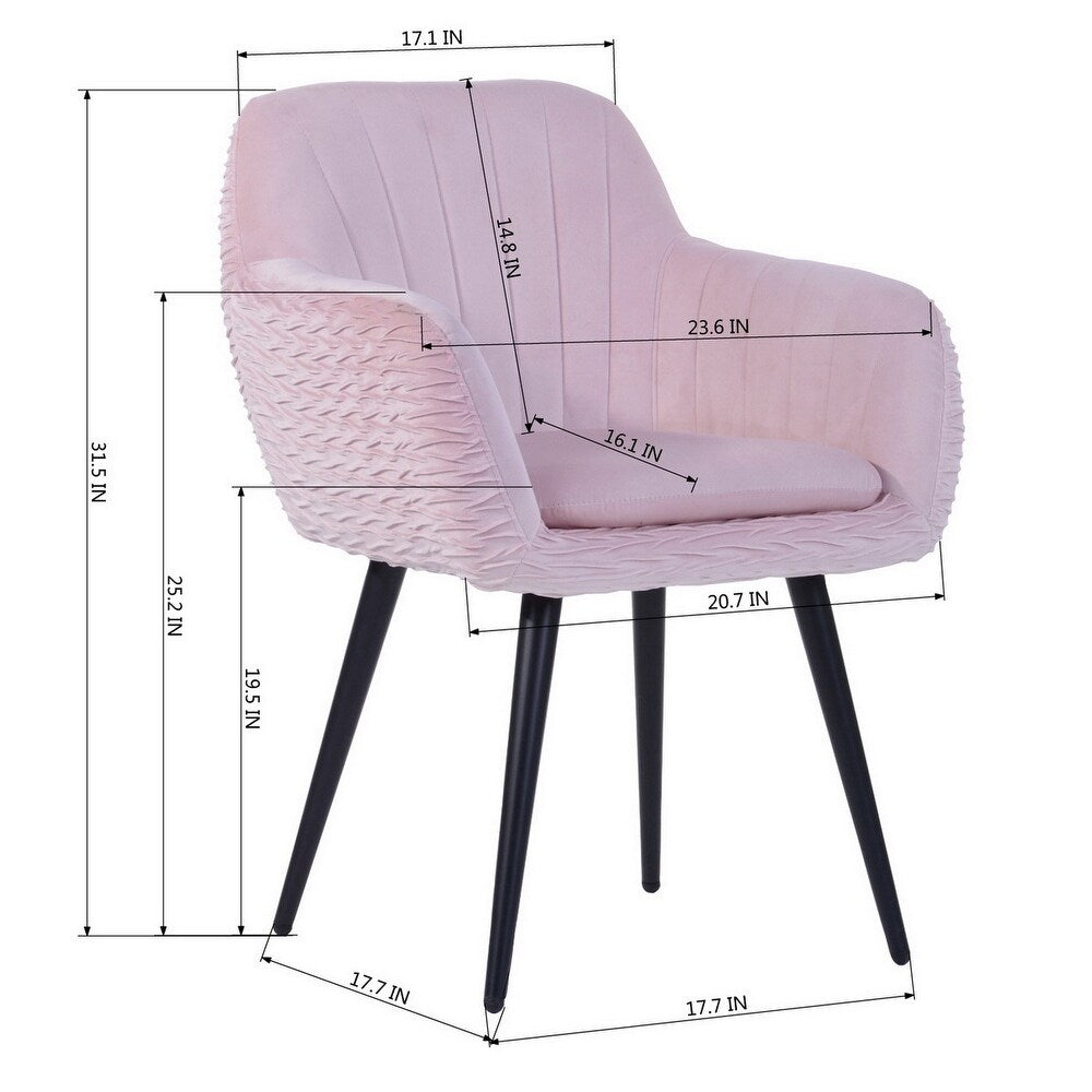 Velvet Upholstered Dining Chair - Gray