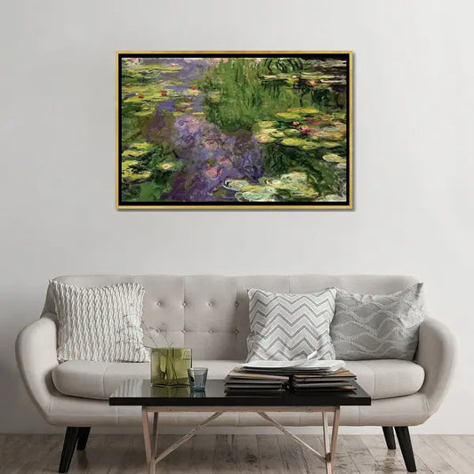 iCanvas "Waterlilies- Green Reflections, 1914-18 " by Claude Monet Framed Canvas Print