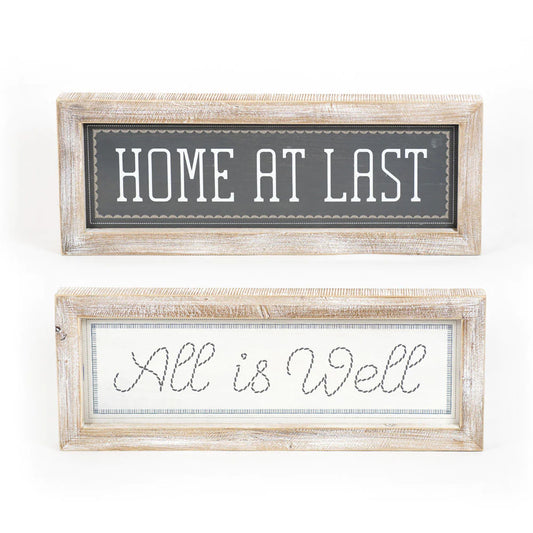 Adam’s & Co. Double sided sign- Home At Last/All is Well
