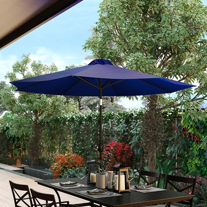 9' Round Umbrella w/ tilt and crank out- Navy