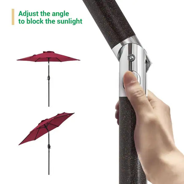 9' Aluminum Crank and Tilt Market Umbrella - Navy/Beige/Gray