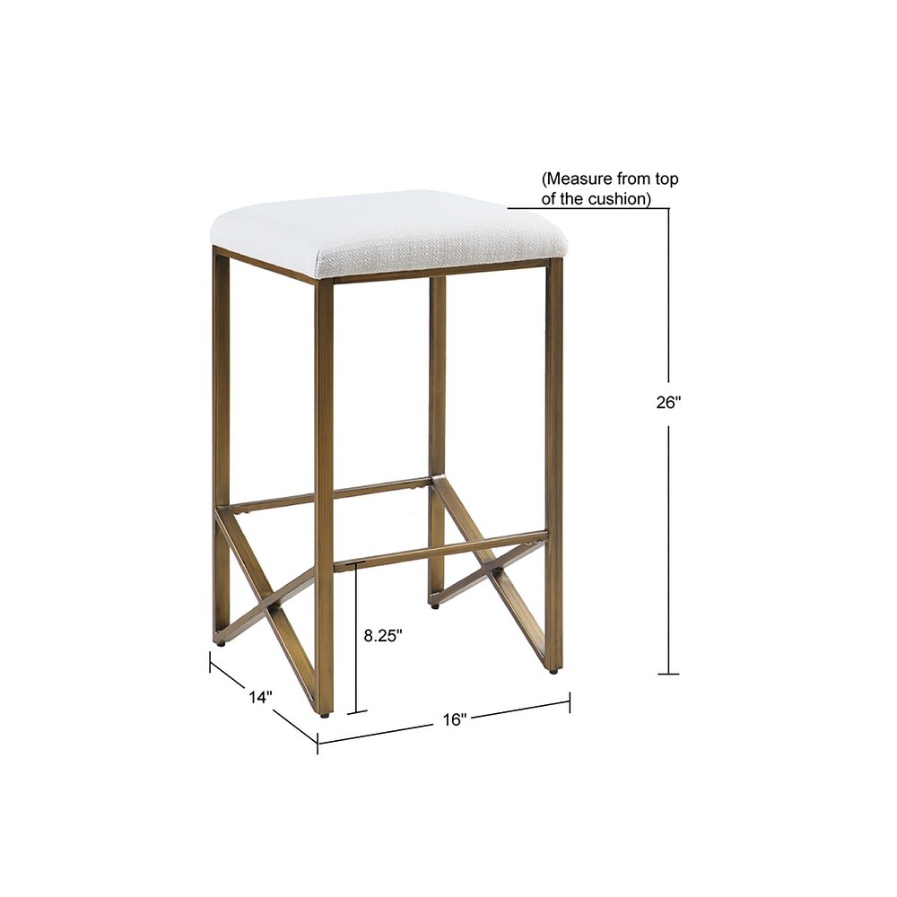 INK+IVY Marino Backless Upholstered Counter Stool - Ivory, (Set of 2)