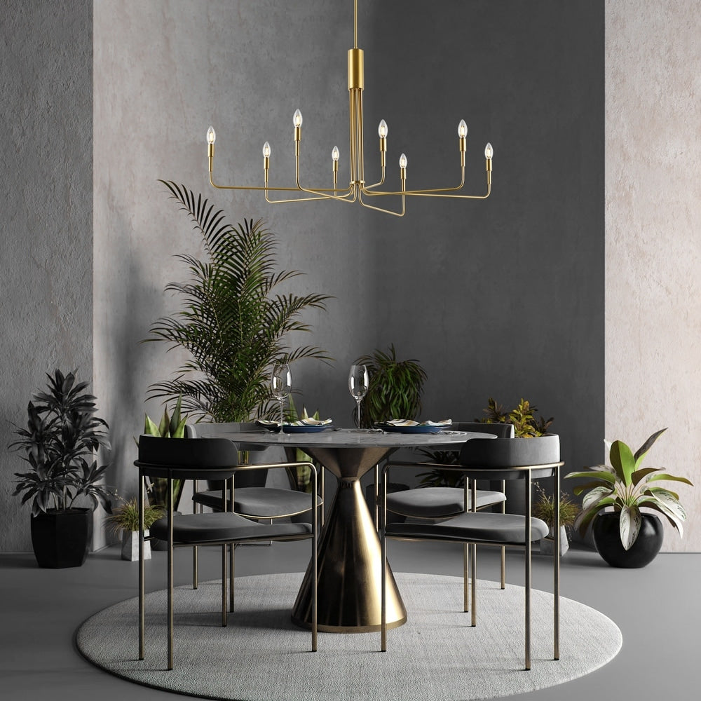 Light Society LS-C317-BB Bella 8-Light Chandelier, Brushed Brass