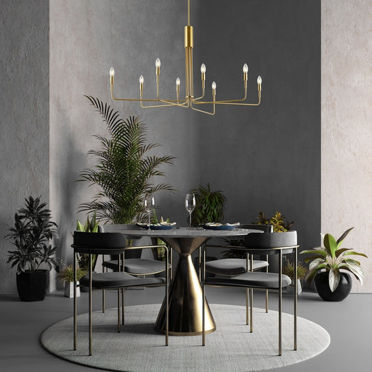Light Society LS-C317-BB Bella 8-Light Chandelier, Brushed Brass