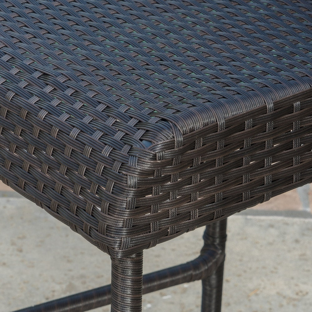 Neal Outdoor Wicker Bar Stools by Christopher Knight Home (SET OF 2)