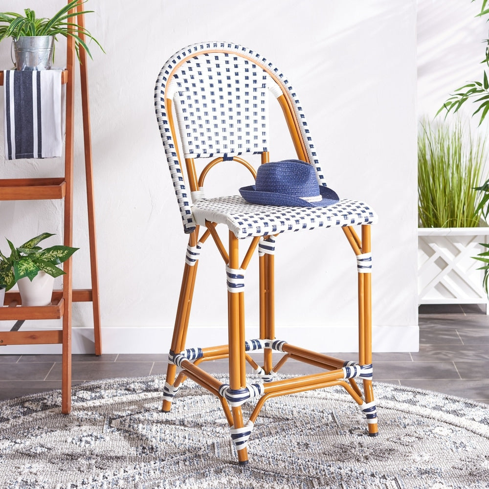 SAFAVIEH California Outdoor Bistro 25-inch Counter Stool - 20 in. W x 21 in. D x 43 in. H