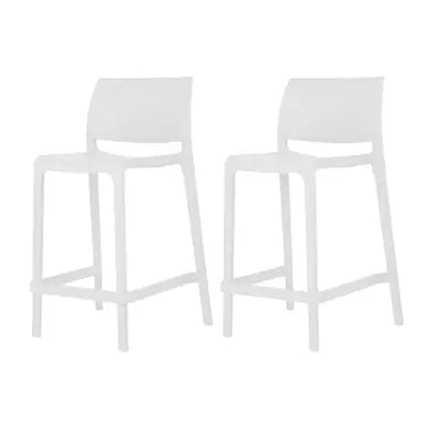 Sensilla Resin Stackable Counter-height Bar Stools; (Set of 2)