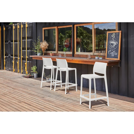 Sensilla Resin Stackable Counter-height Bar Stools; (Set of 2)