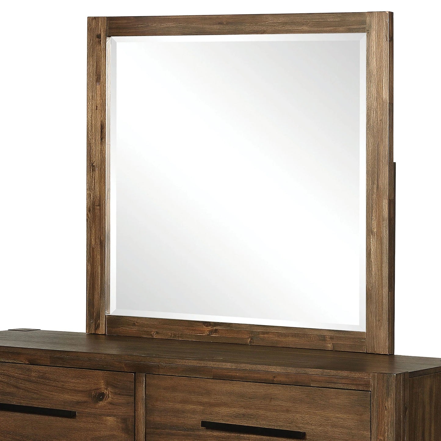 Shellenbarger Rustic Beveled Dresser Mirror - Walnut