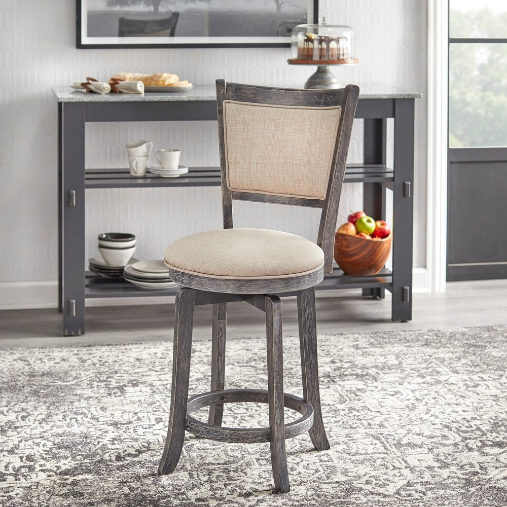 Simple Living French Country 24-inch Counter Height Swivel Bar Stool (set of 2)