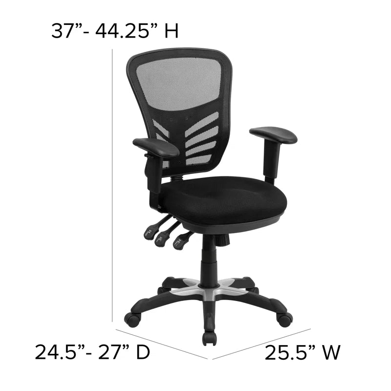 Mid-Back Mesh Multifunction Ergonomic Office Chair with Adjustable Arms