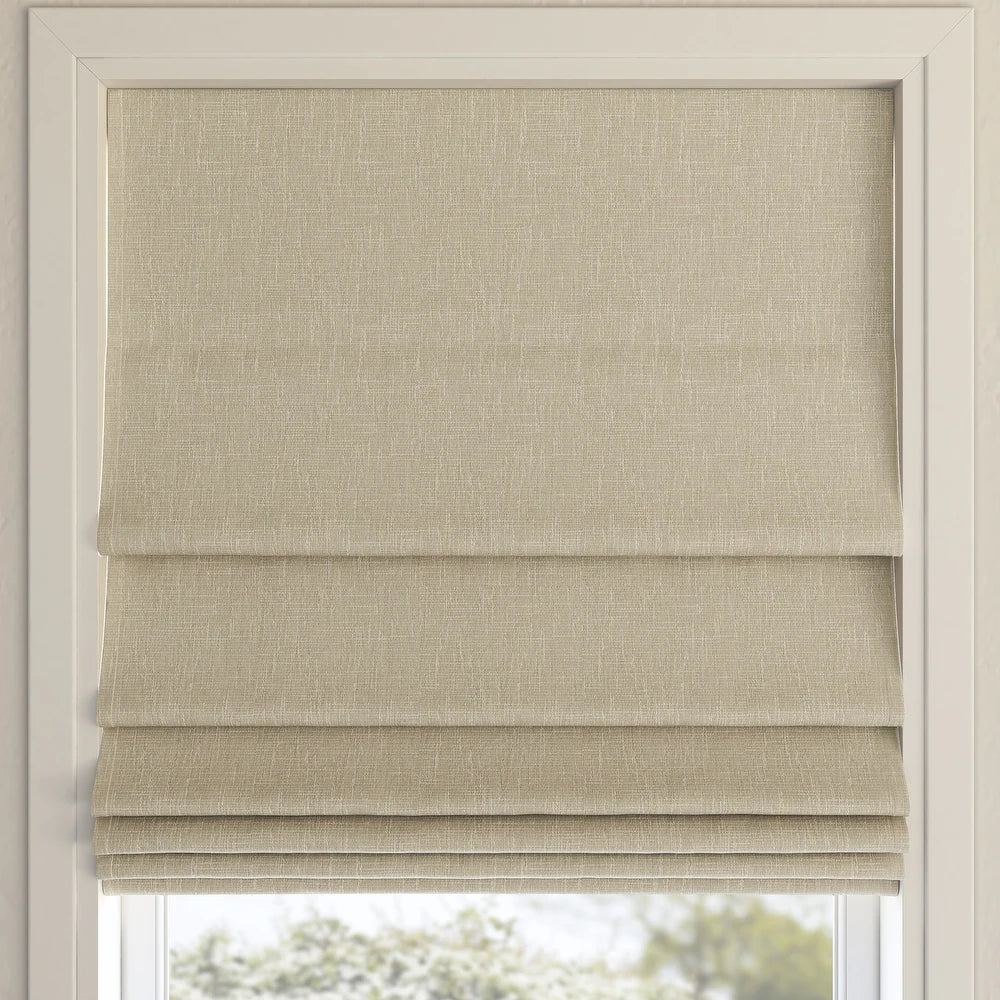 Sun Zero Pryer Textured Total Blackout Cordless Roman Shade 35" X 64"