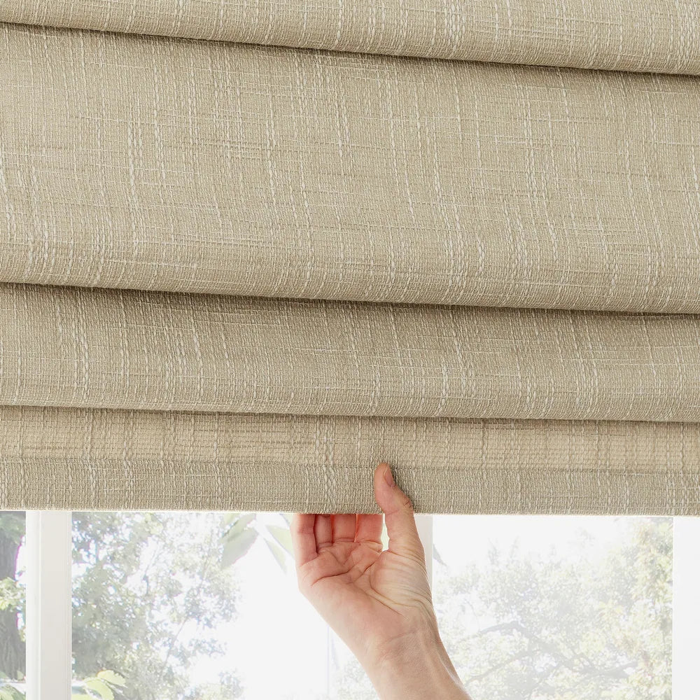 Sun Zero Pryer Textured Total Blackout Cordless Roman Shade 35" X 64"