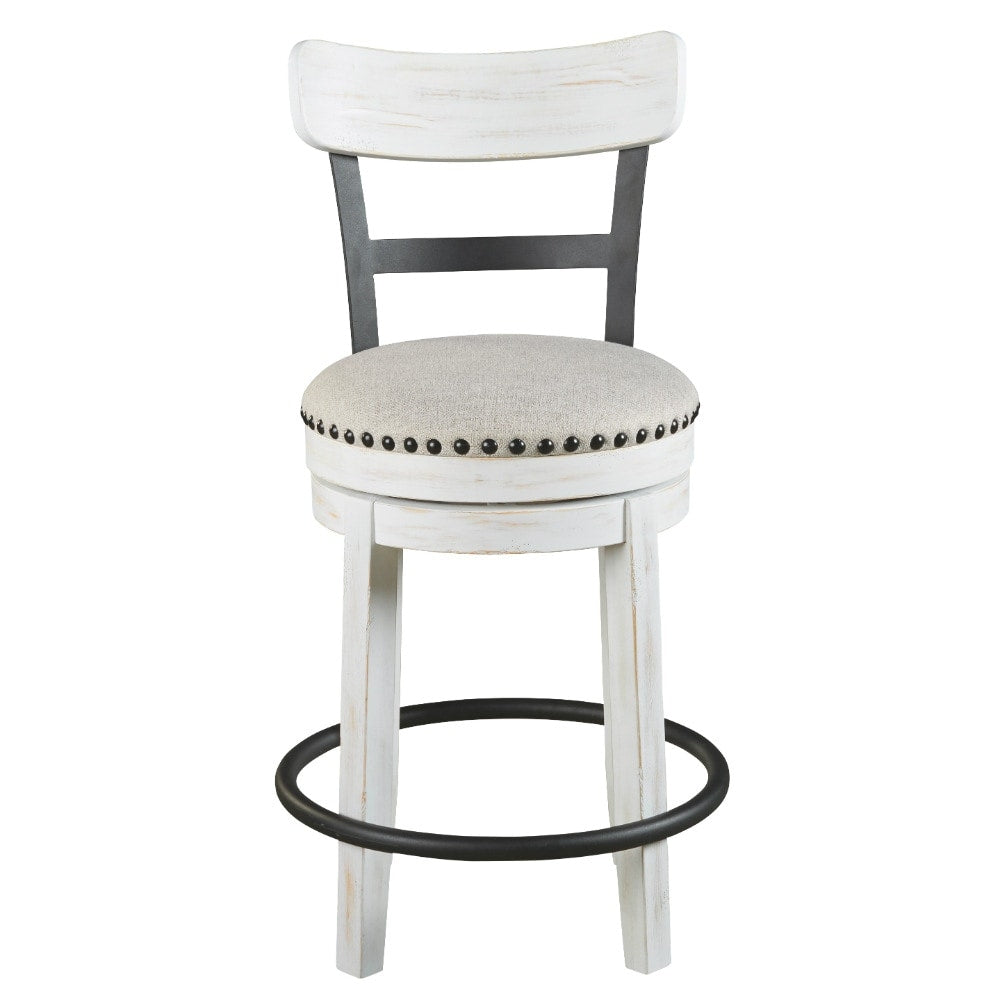 Valebeck White Counter Height Swivel Stool- (SET of 2)