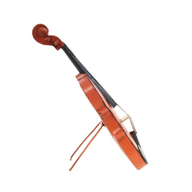Vintage Look Orange Violin Sculpture