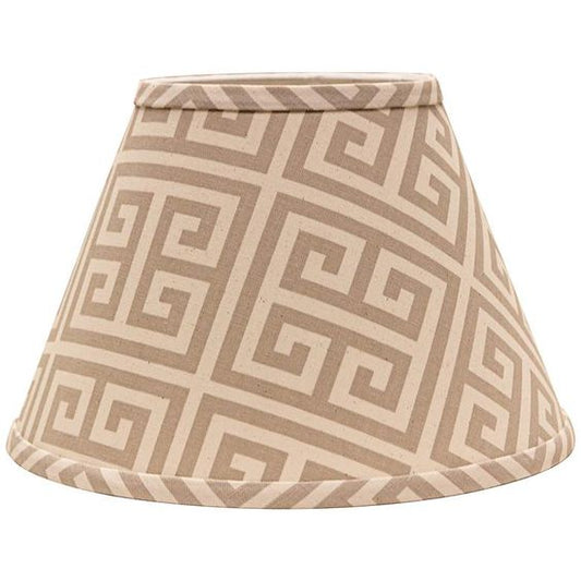 Greek Key 6" Linen Empire Lamp Shade, Clip on