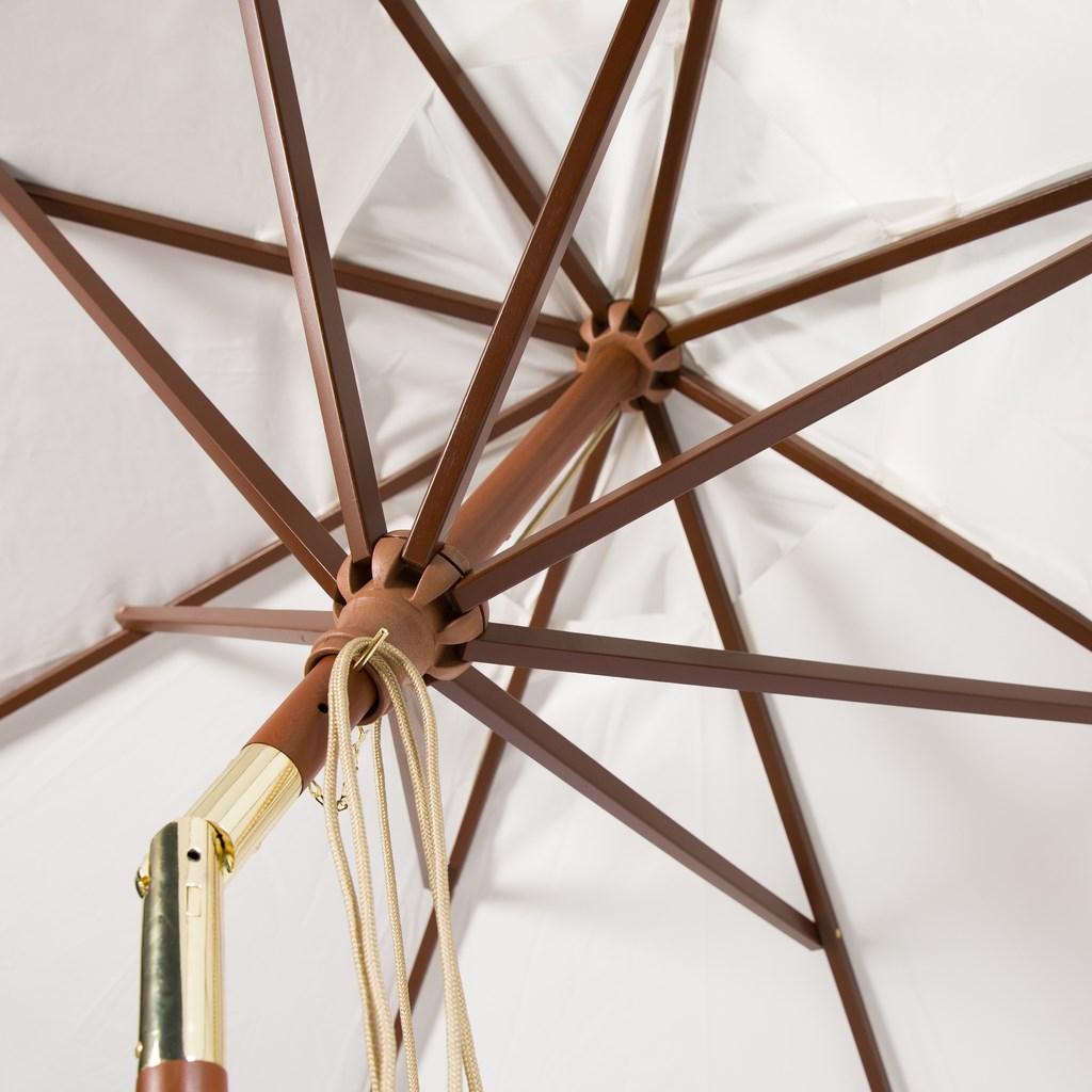 SAFAVIEH PAT8009A Collection Cannes Cream 9Ft Wooden Outdoor Umbrella, 9-Foot